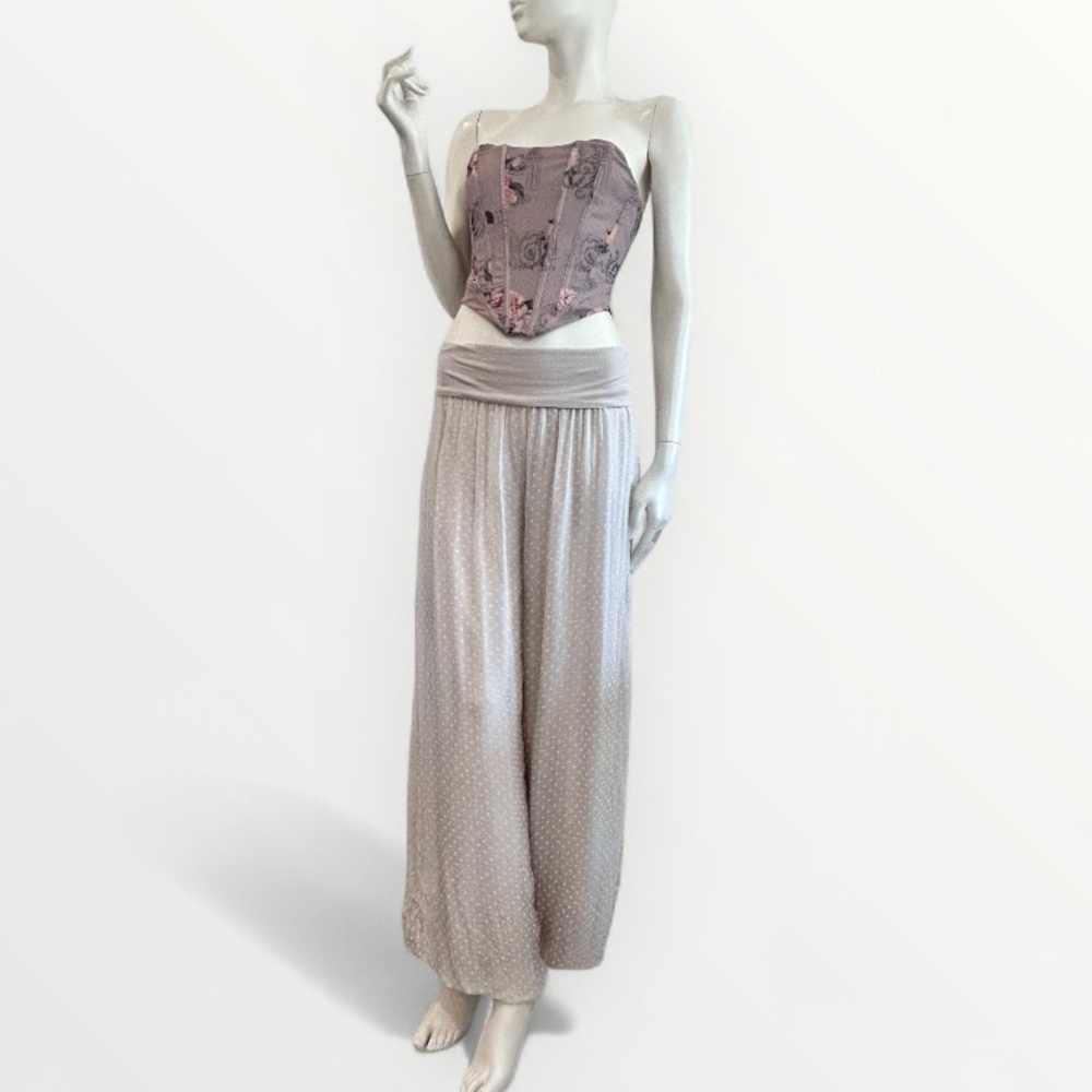 Italian Silk Balloon Harem Roll Waist Pants
